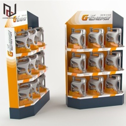 Lubricant motor oil floor metal display rack