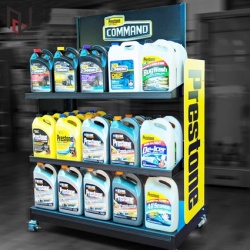 Lubricant motor oil floor metal display rack