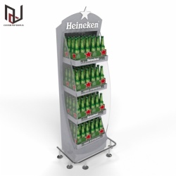 floor standing metal drink bottles display rack