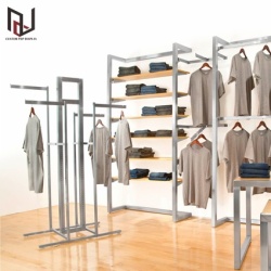 Metal Clothing Display Rack with Logo Board for Stores